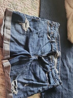 Old Navy Blue Denim Shorts with Contrast Stitching